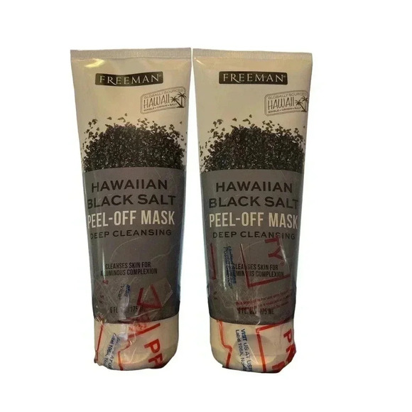 Lot 2 FREEMAN PEEL-OFF GEL MASK Hawaiian Black Salt Pore Cleansing 6 oz s5 - Picture 1 of 2